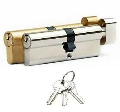 Euro Cylinder Barrel Door Lock UPVC PVC Wooden Door Thumb Turn Silver/SN & Brass • £7.99