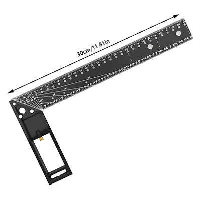 Aluminum Alloy Right Angle Woodworking Ruler Multi-Angle Measuring Ruler 45° US • $14.59