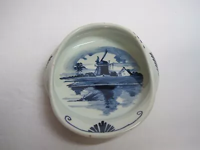 Delft Blauw Hand Painted Cap Shape Trinket Ash Tray Dish 5  X 4 1/4  • $11.90