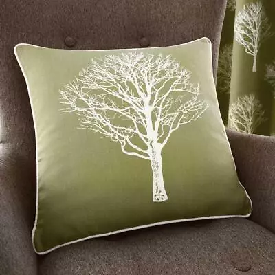 Woodland Trees Cushion Cover Modern Reversible Tree Print Covers 17  X 17   • £6