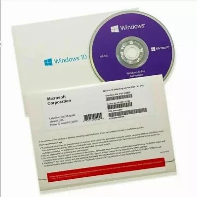 WIND0WS 10 Pro 64Bit ENGLISH DVD & Key Operating System New Sealed • $38.90
