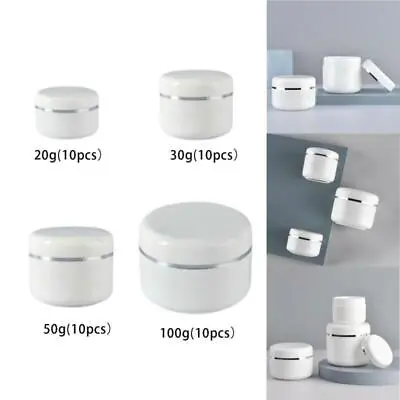 Set Of 10 Empty Round Pot Jars For Creams Samples With Lid • £7.12