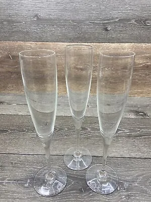 Villeroy & Boch Crystal Champagne Flutes Glasses 11 Inches Tall ~Set Of 3 • $47.98