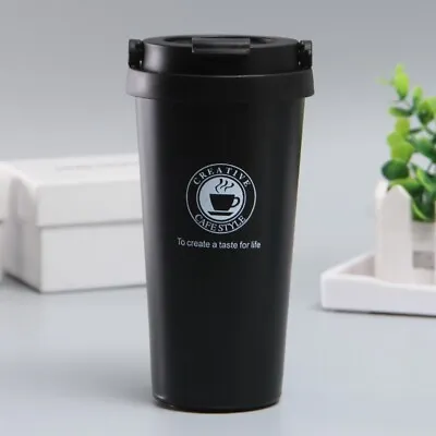 500ML Insulated Coffee Mug Cup Travel Stainless Steel Flask Vacuum Leakproof NEW • £7.95