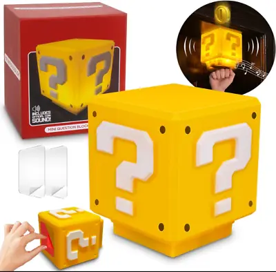 Super Mario Question Block Night Light Bedside Lamp Desklamp Game's Sound Gift • $19.99