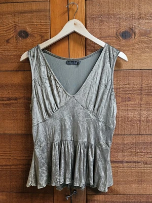 $19 • Buy ZARA COLLECTION Sage Green Velvet Top