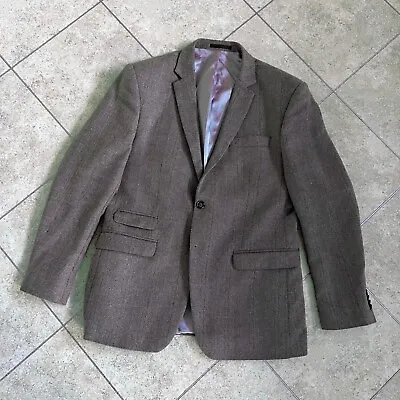 Holland Esquire Blazer Size 42 Tweed Look Jacket Wool Blend • £49.99