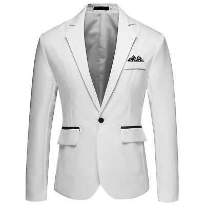 Mens 3-Pieces Suit Notch Lapel One Button Slim Fit Formal Blazer Vest Pants Set • $36.79