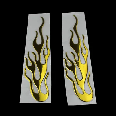 Gold Motorcycle 3D Flame Reflective Stickers Emblem Label Badge Decals Scooter • $7.99