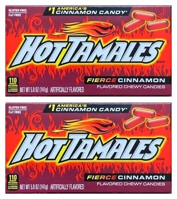 USA #1 Hot Tamales Cinnamon Candy Big Theatre Box 141g - 2 Packs 2 Boxes • £6.99