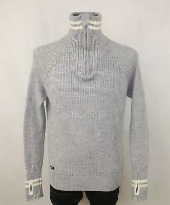 DEVOLD WOMENS WOOL SWEATER JUMPER   VARDE ZIP NECK GRIFFIN Size L • $54.86