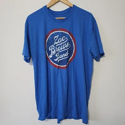 Zac Brown Band Tour Shirt XXL Blue 2013 Double Sided Lucy Justice • $14.99