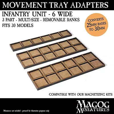 Movement Tray Adapters 25mm To 30mm -6 WIDE.  For Warhammer The Old World. Magog • $15.50