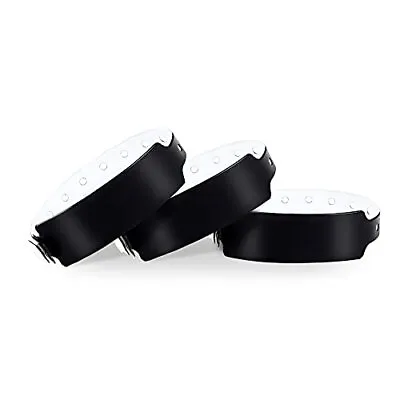 Black Plastic Wristbands 100 Pack - Colored Wristbands For Events Vinyl Wrist... • $21.15
