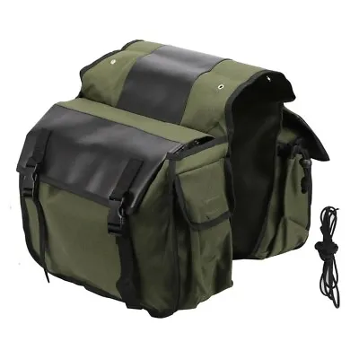 Motorcycle Side Luggage Pack 30L Large Capacity Box Army Green Travel Saddle Bag • $33.98