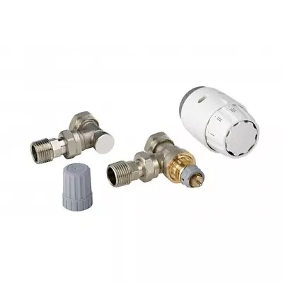 10 X DANFOSS RAS-C2 BI-DIRECTIONAL 15mm ANGLED THERMOSTATIC RAD VALVE+LOCKSHIELD • £155