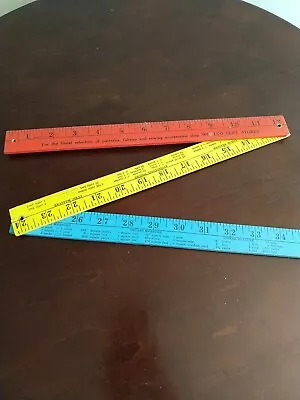 Vintage Woolco Department Store Made In USA Wooden Folding Ruler Multicolor • $14.99