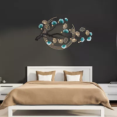 Modern Luxury Metal Wall Nature Art Decor 3D Ginkgo Tree Leaf Metal Wall Art • $84.55