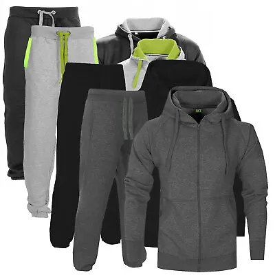 BASE Mens Tracksuit Set Fleece Hoodie Top Bottoms Jogging Joggers Gym COTTON  • £17.99