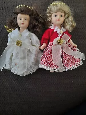 2 X Vintage Christmas Fairies Angels Tree Decorations Ornaments Retro • £5