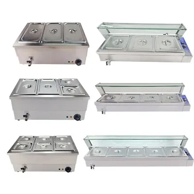 2/3/4/5/6 Pots Electric Bain Marie Commercial Wet Well Heat Food Warmer GN Pan  • £115