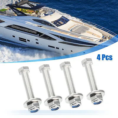 4 Pcs Jack Plate Bolt For Boat For Yacht Replacement Durable Silver Tone • $29.55