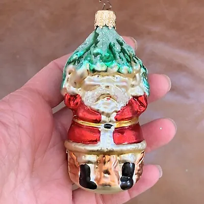 Vintage Inge Glas Santa Claus Glass Ornament Christmas Sitting West Germany 4  • $11.88