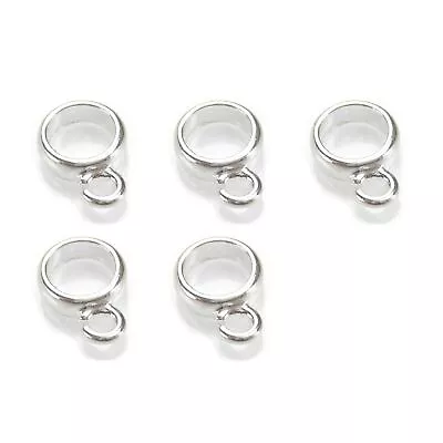 Pack Of 5 CHARM CARRIERS Dangle-holder-bail 925 Sterling Silver • £20.50