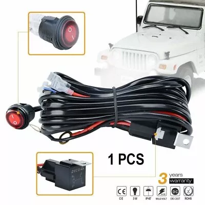 Wiring Harness LED Light Bar 40Amp Relay Fuse ON-Off Switch 2 Lead For Jeep ATV • $8.49