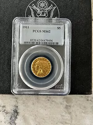 1911 Gold 5 Dollar Indian Head Half Eagle Coinage • $750