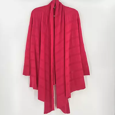 Exclusively Misook Open Drape Waterfall Cardigan Fuchsia Size Small • $32