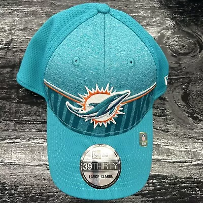 MIAMI DOLPHINS TRAINING 2023 NEW ERA 39THIRTY CAP HAT Men's NWT SALE SIZE L/XL • $29.99