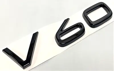 Black V60 Fit Volvo V60 Rear Trunk Nameplate Emblem Badge Letters Number • $24.99