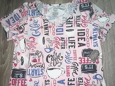 Secret Treasures Slip On Sleepshirt Pink With Coffee Theme Pattern Sz Small NWT • $12