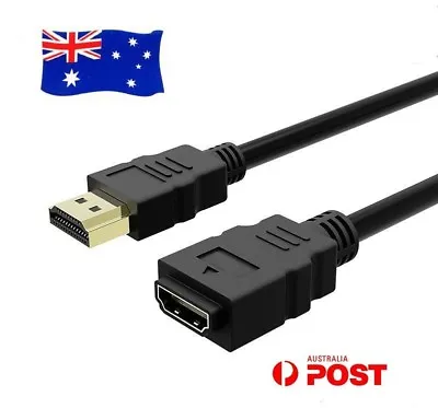 $16 • Buy 30CM 2M 3M 5M 10M HDMI EXTENSION LEAD Male To Female V1.4 HDTV HD Cable Cord AU