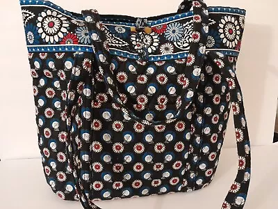 Vera Bradley LN EUC NIGHT OWL XL TOTE Navy Blue Quilted Shopper 16x14 Paisley • $17.95