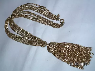 ...Vintage SARAH COVENTRY...Gold Tone Multi-Chains Pendant Necklace... • $14