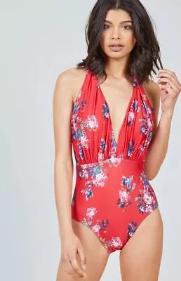 Modcloth The Lauren Red One-Piece Swimsuit Large (US) • $24.50