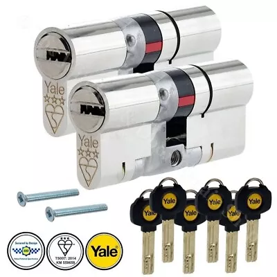 Pair Yale Platinum Euro Cylinder UPVC Door Lock Anti Snap 3 Star 50/40 • £40