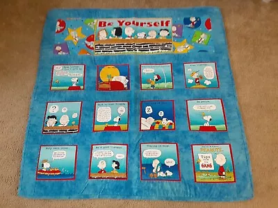 Peanuts BE YOURSELF Blanket Quilt Throw 37 BY 37.5 GC DOUBLE SIDED   • $40