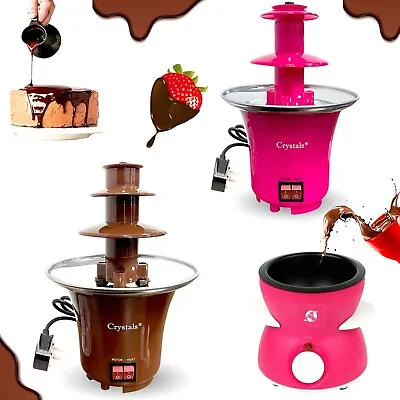 £15.89 • Buy 3 Tier S/S Steel Electric Chocolate Warmer Dip Fountain Party Fondue Melting Pot