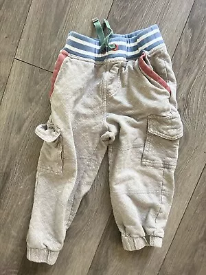 Matilda Jane Boys Sz 4 For Keeps Jogger Pants Gray With Blue White Waist • $15