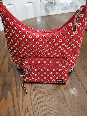 Retired Vera Bradley Americana Red Blue Floral Quilted Handbag With Matching... • $19.95
