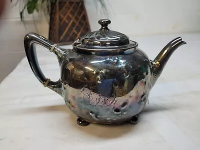 L. Atkinson Quadruple Silver Plate Tea Pot #3184 / R4 D13 • $16.99