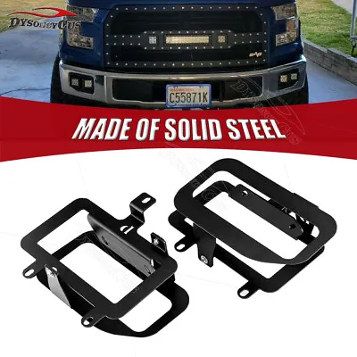 Fit 15-17 Ford F150 Cube Dual LED Light Pods Front Bumper Mount Bezel Brackets • $41.39