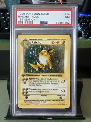 $475 • Buy Pokemon PSA 7 NM Raichu 14/102 1st Edition Base Set Shadowless Holofoil