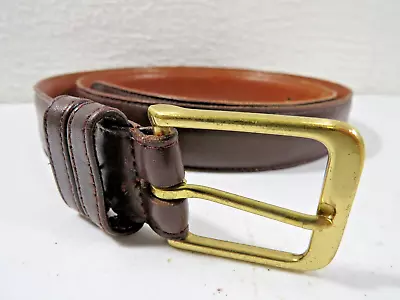 Coach Brown Leather Belt Mens Size 36 Solid Brass Buckle • $19.95