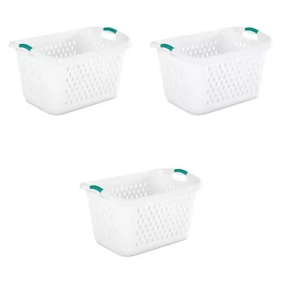 2.7 Bushel Laundry Basket Plastic White Set Of 3 • $33.59