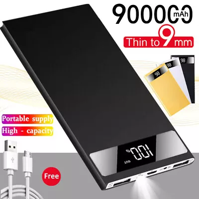Portable 900000mAh Power Bank USB Pack LED Fast Battery Charger For Mobile Phone • $28.59