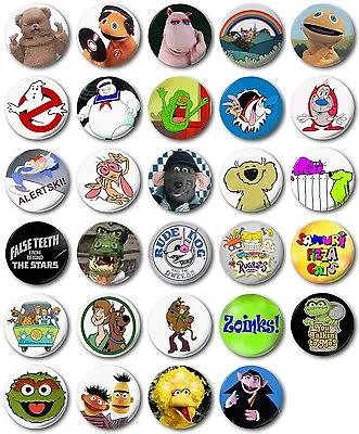 Kids Retro TV Various 25mm 1  Button Badge R To S Rainbow Scooby Roland Rat • $2.18